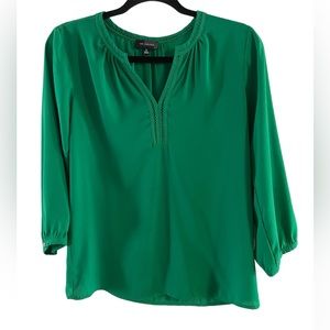 The Limited Green V-Neck Blouse
